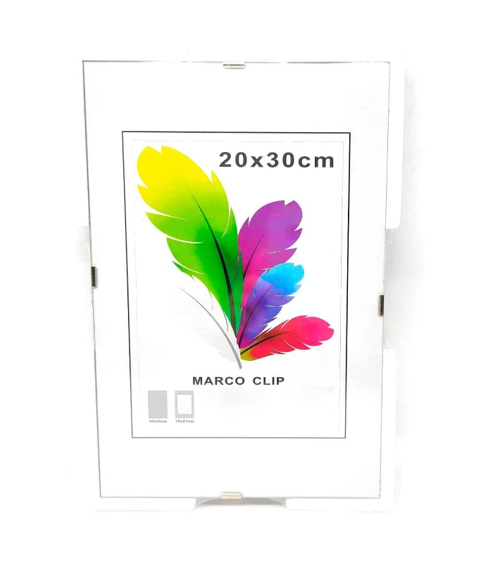 Tradineur-photo frame with clip closure, Ext. 30x20 cm, Int. 21x15 cm Methacrylate Frameless Photo Holder po