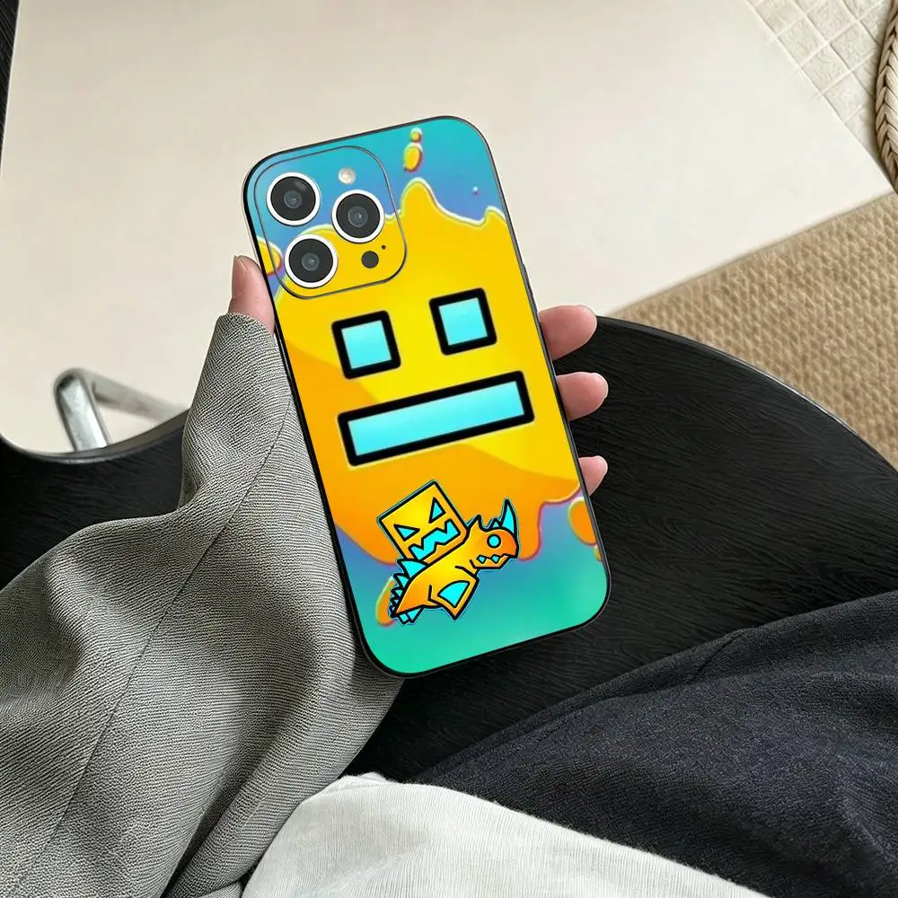 Retro G-Geometry D-Dash Game  Phone Case For iPhone 17, 16,15,14,13,12,11 Plus,Pro Max, Others Soft Black Cover