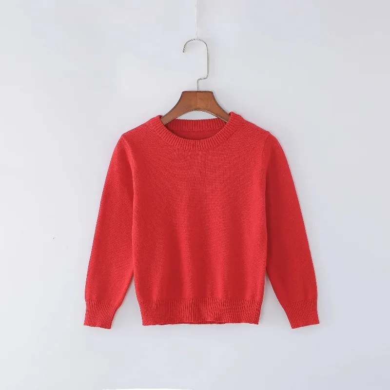 2021 New Children Clothes Pullover 4 Years Girl Fashion Blouses Baby Boy Knit Sweater Kids Blue O-Neck Sweater 1 To 3 5 6 Years