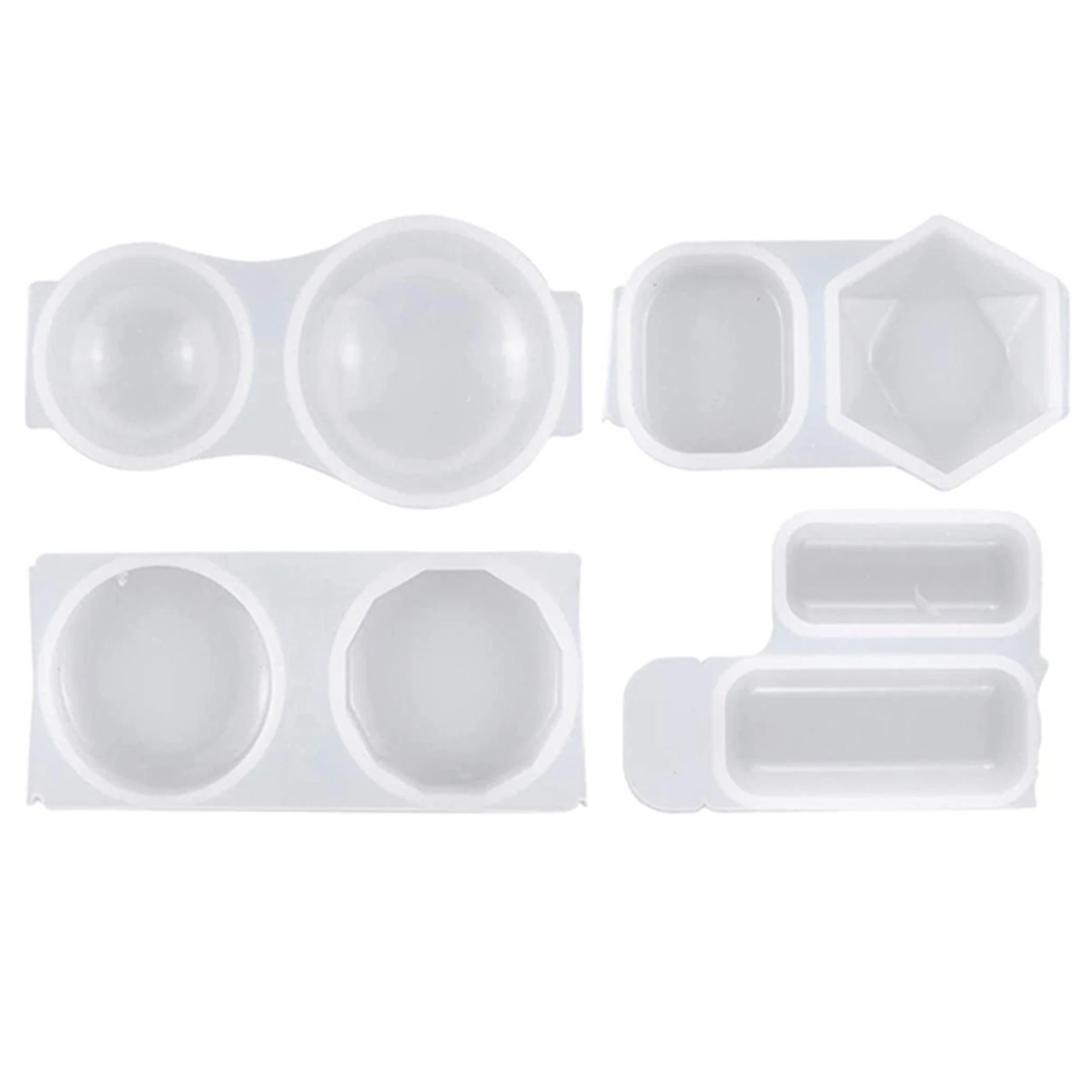 4 Pack Silicone Resin Moulds for Pendant Jewelry Resin Casting Molds Epoxy Resin Mold Square Round Jewelry Craft Moulds