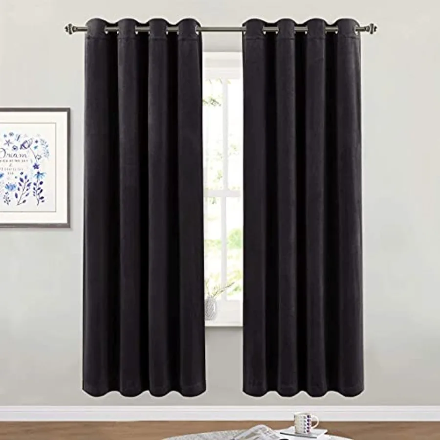 

Living Room out Velvet Drapes - Thermal Insulated Window Treatment Set of 2 Panels, Sound Lower Privacy Curtains for Bedroom/Do
