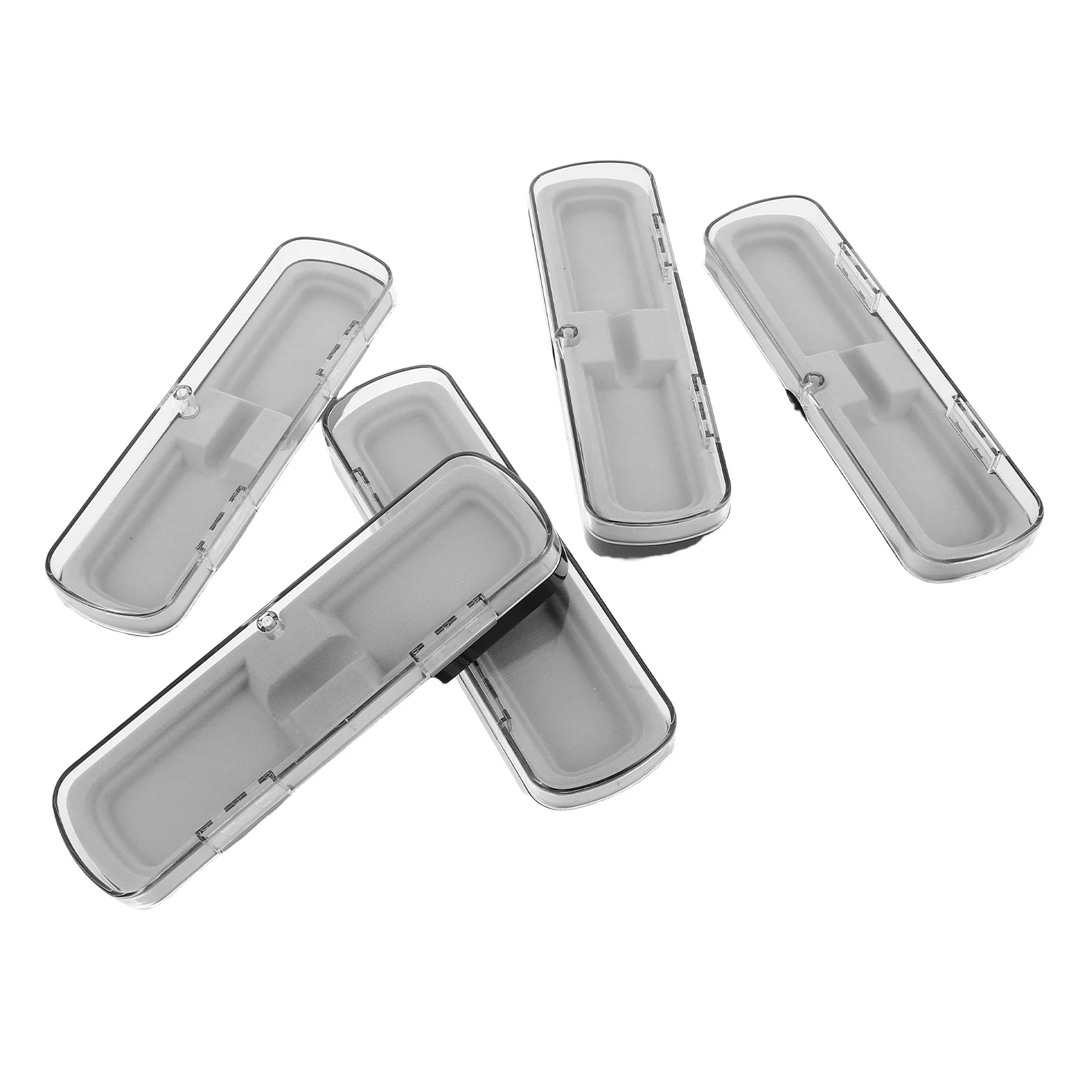 

5Pcs Rectangular Clear Plastic Pen Case Transparent Pencil Box Organizer for Desk Storage Stationery Supplies Pencil Box Plastic