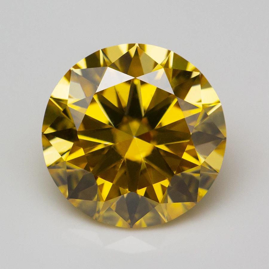 Pierre de moissanite jaune avec certificat, 0.5-5,0 ct GRA, ignorez Moissanita adt Gemstones, Pass Diamond Tester