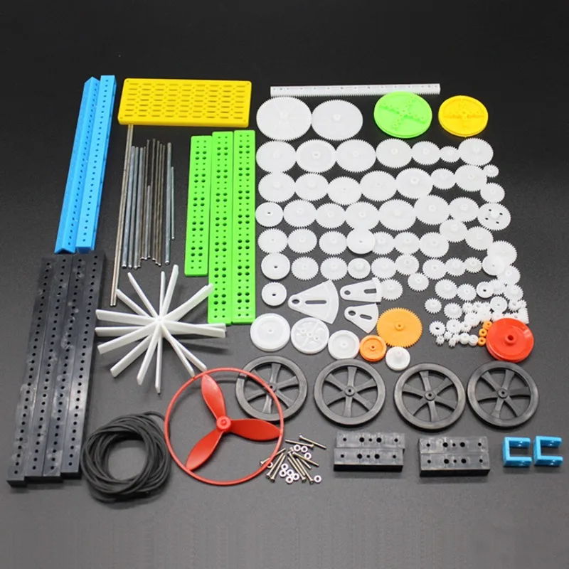 1 комплект, пластиковая зубчатая рейка, шкив, ремень, червяк, двойная и одинарная червячная передача, модель «сделай сам», коробка передач, детали силовой передачи