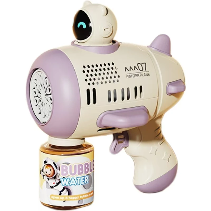 

Bubble Machine Toy Outer Space Astronauts Gatling Portable Colorful Handheld Fully Automatic Electric for 3+ Kids Summer Outdoor