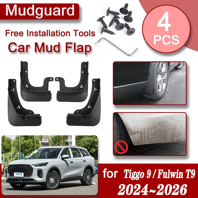 

Car Mudguards For Chery Tiggo 9 8 L Fulwin T9 2024 2025 2026 Auto Mud Flap Splash Mudflaps Fenders Flare Guards Car Accessories