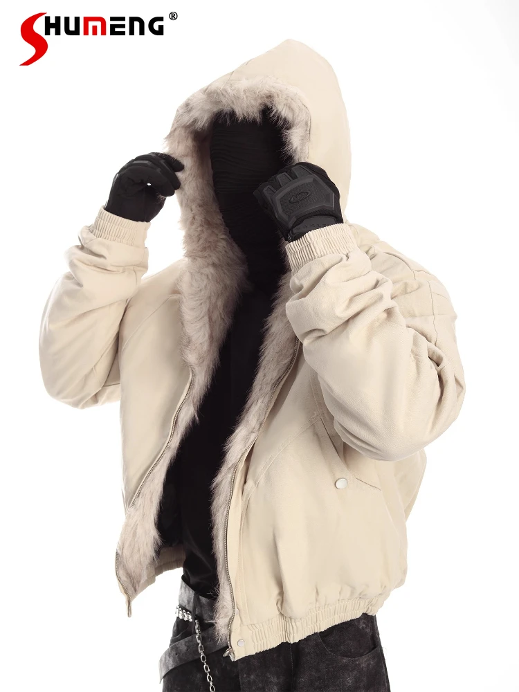 

Модные парки с капюшоном и воротником из искусственного меха для мужчин и женщин, зима 2025, новые высококачественные шикарные куртки, пальто, однотонные толстовки с длинными рукавами, парки