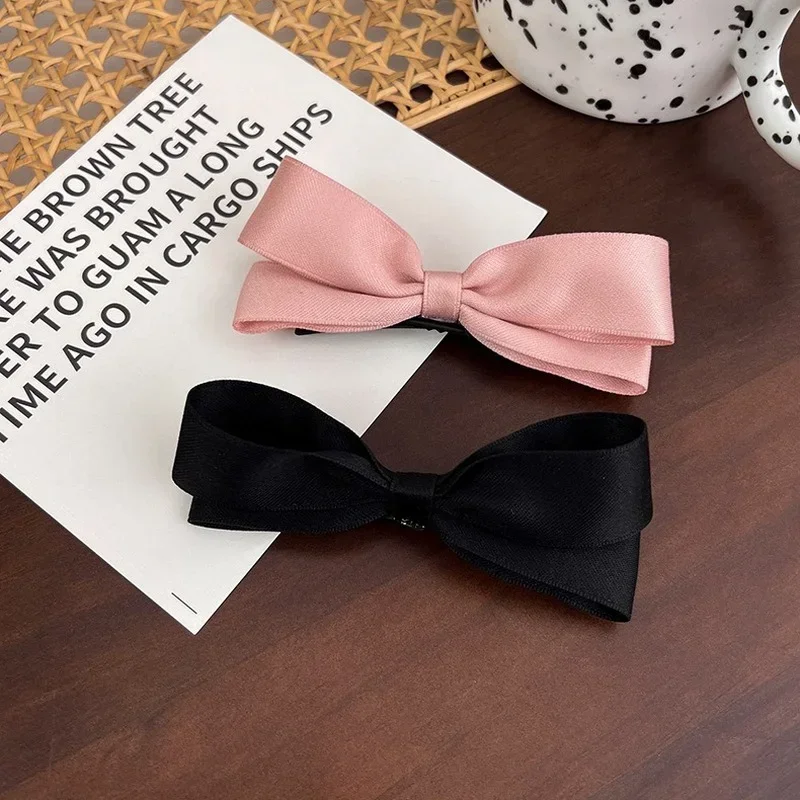 

Pink Bowknot Duckbill Clip Sweet Girls Bow Hairpins Barrettes Head Top Clip Women Fashion Hair Accessories Headwear Headdress