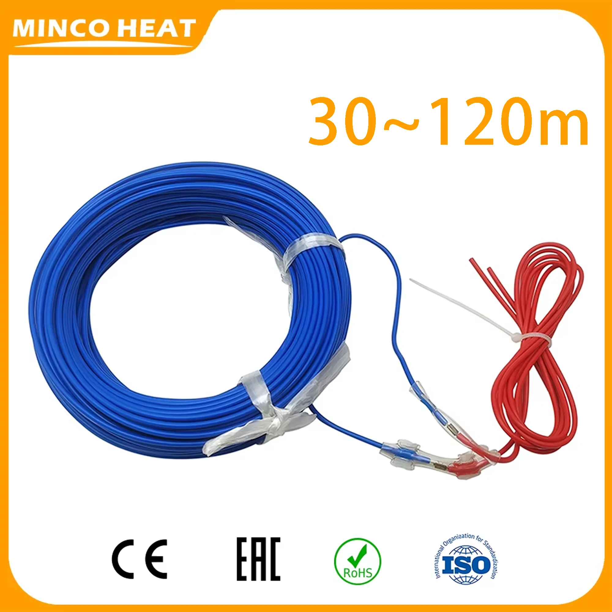 Minco Heat 30 ~ 120 m 300 ~ 1200 W dla roślin, warzyw Drut grzejny do szklarni Gleba Hotline Rośliny Kabel grzejny