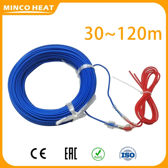Minco Heat 30 ~ 120 m 300 ~ 1200 W dla roślin, warzyw Drut grzejny do szklarni Gleba Hotline Rośliny Kabel grzejny