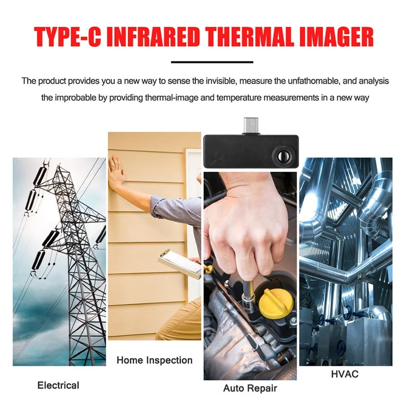 EM900 Thermal Imager for Android Phone Multifunction Camera and Video Recording Floor Heating Power Leak Detection