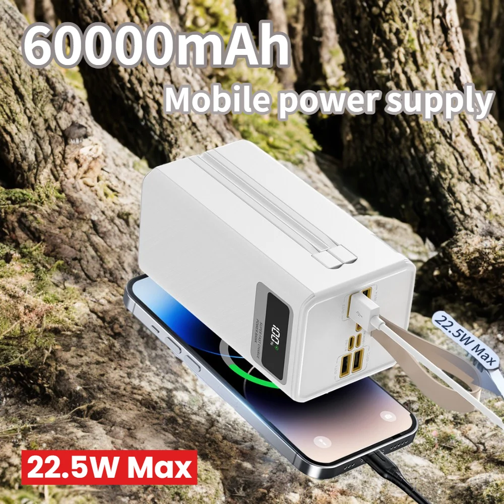 

60000mAh Large Capacity Power Bank, 3.7V Battery Pack, Outdoor Travel/camping Portable Emergency Power Supply, Equipped With Dat