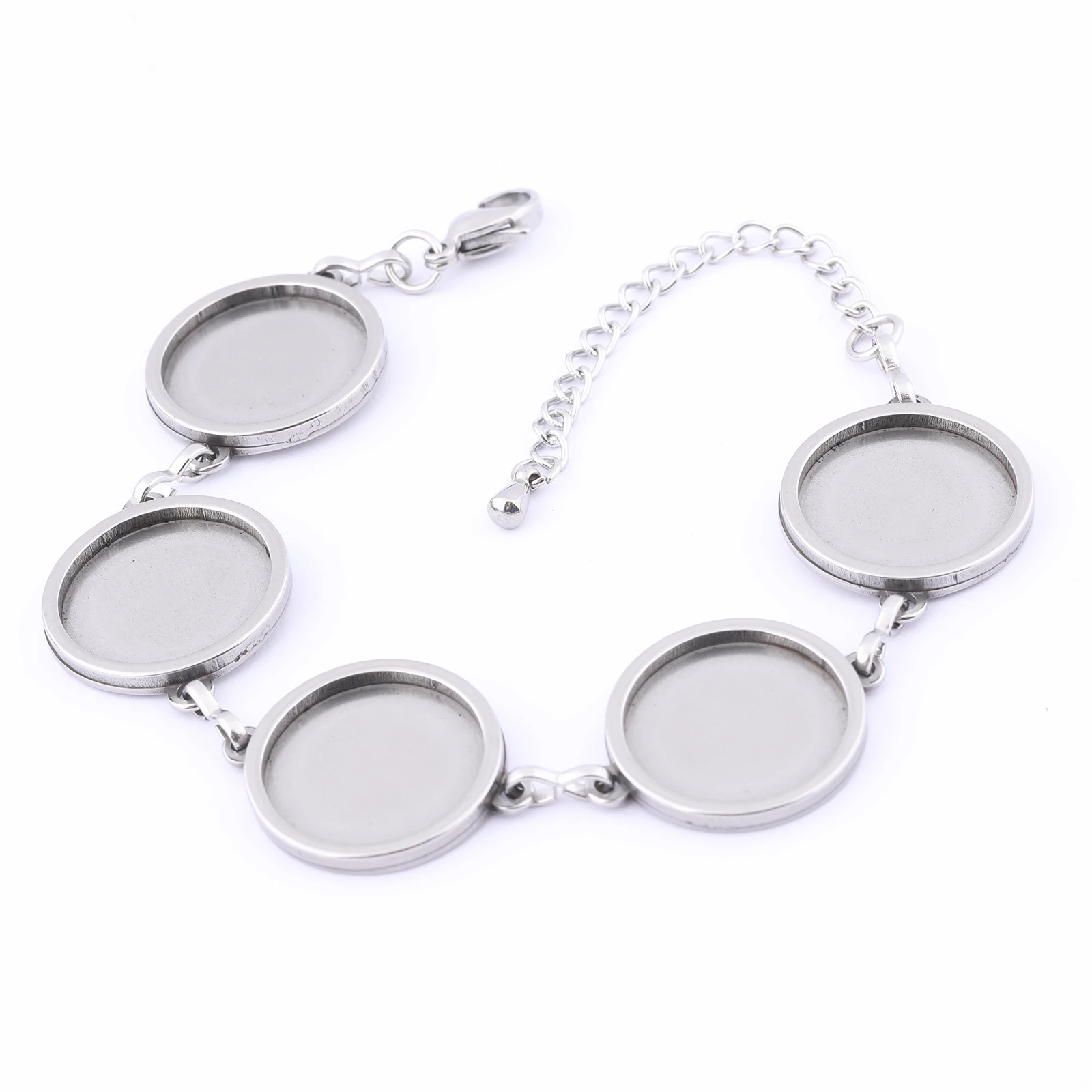 2 sztuk ze stali nierdzewnej pasuje do 16mm okrągły bransoletka z kaboszonów baza ustawienie puste Diy ramki do bransoletki zestaw do robienia