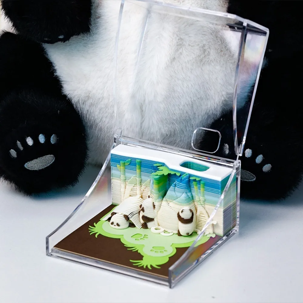Chengdu Panda Cultural creativo 3D papel estéreo tallado nota adhesiva Panda Paradise modelo decoración de escritorio