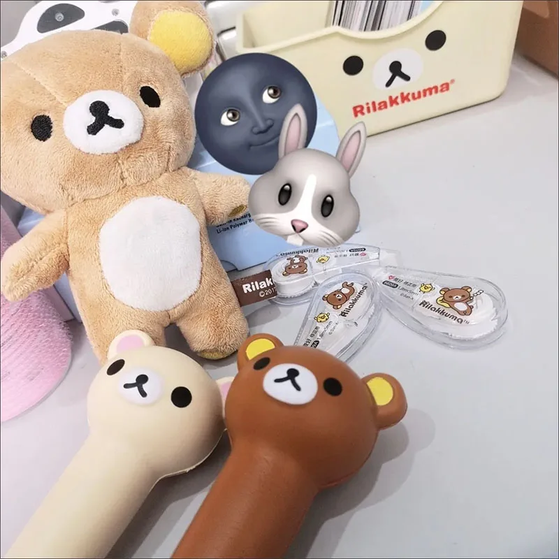 Kawaii Rilakkumas Presse Stift Originalität Student Pinch Ress Gel Stift Nette Anime Cartoon Lernen Liefert Mädchen Geburtstag Geschenk Spielzeug