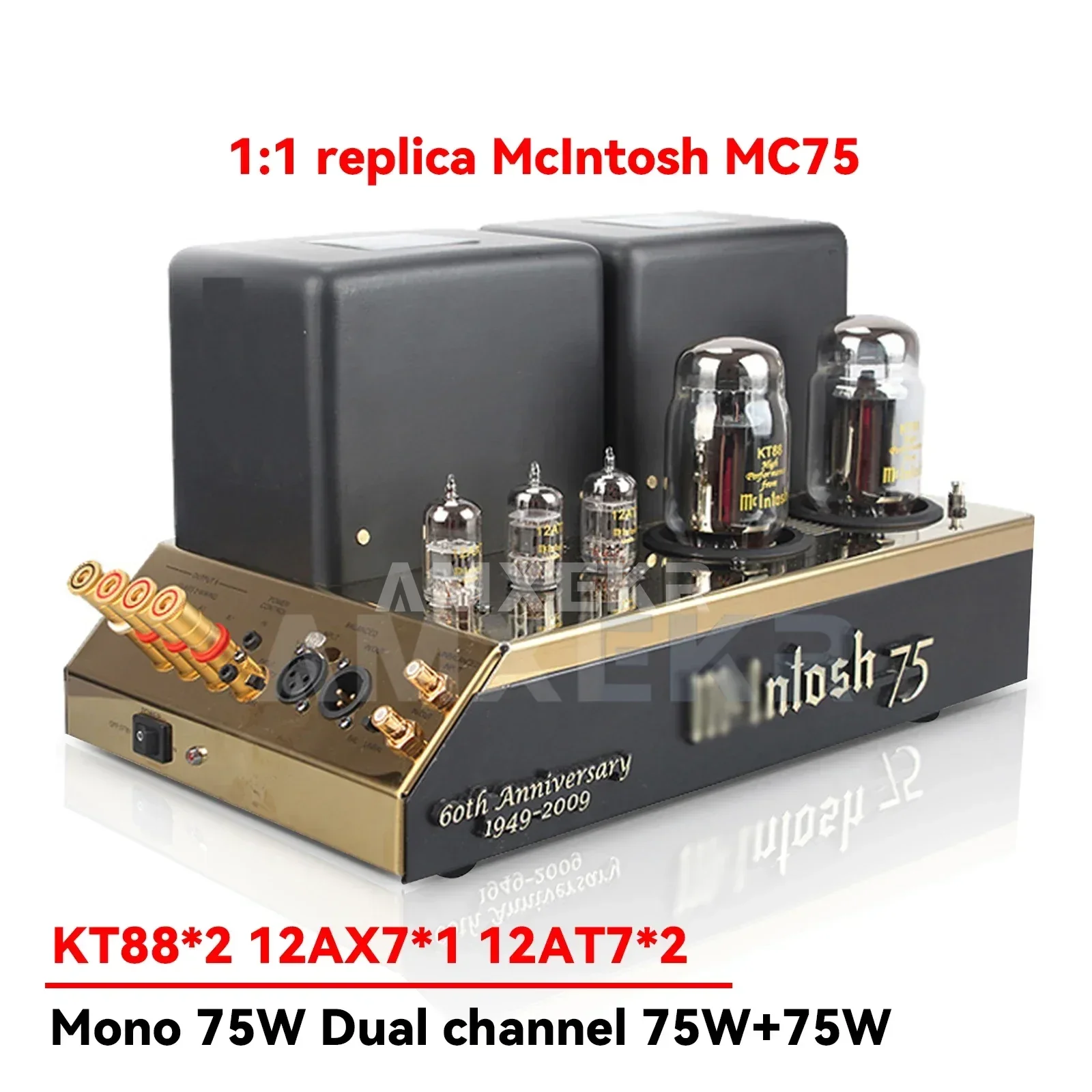 

1:1 Replica McIntosh MC75 Mono Power Amplifier Mono Power 75W,frequency Response 20Hz-20kHz Harmonic Distortion