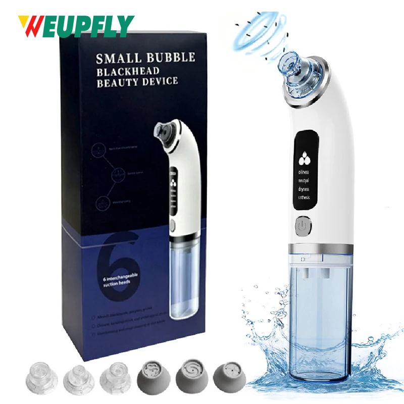 Blackhead Remover Pore Vacuum with 4 Suction Levels, 6 Probes Portable Facial Pore Cleaner - Rechargeable Blackhead Remover Tool