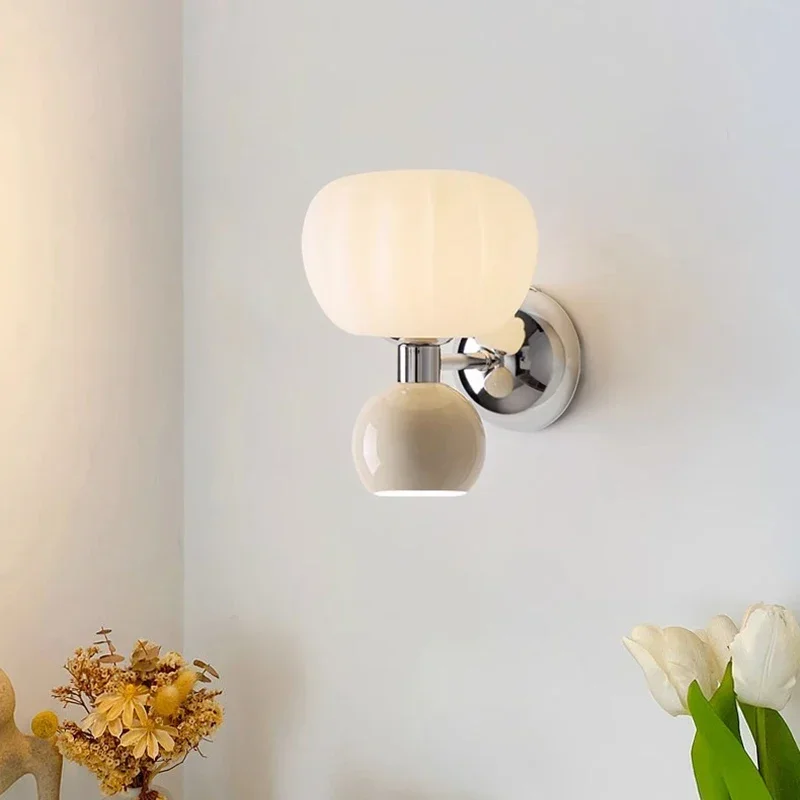 

Modern Cream Style Wall Lamp Nordic Bedside LED Wall Light Indoor Lighting Room Decor Wall Sconces Bedroom Living Room Lighting