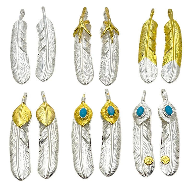 Goros Takahashi Feather Pendant Collection Handmade Feather Pendant Necklace Retro Unique Charms Biker Jewelry Exquisite Gift