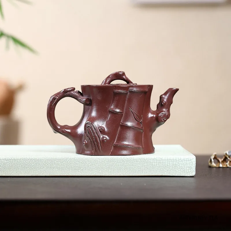 310ml Tradition Yixing Purple Clay Teapot Handmade Tree Shape Tea Pot Chinese Household Kettle Raw Ore Zisha Teaware Tea Set