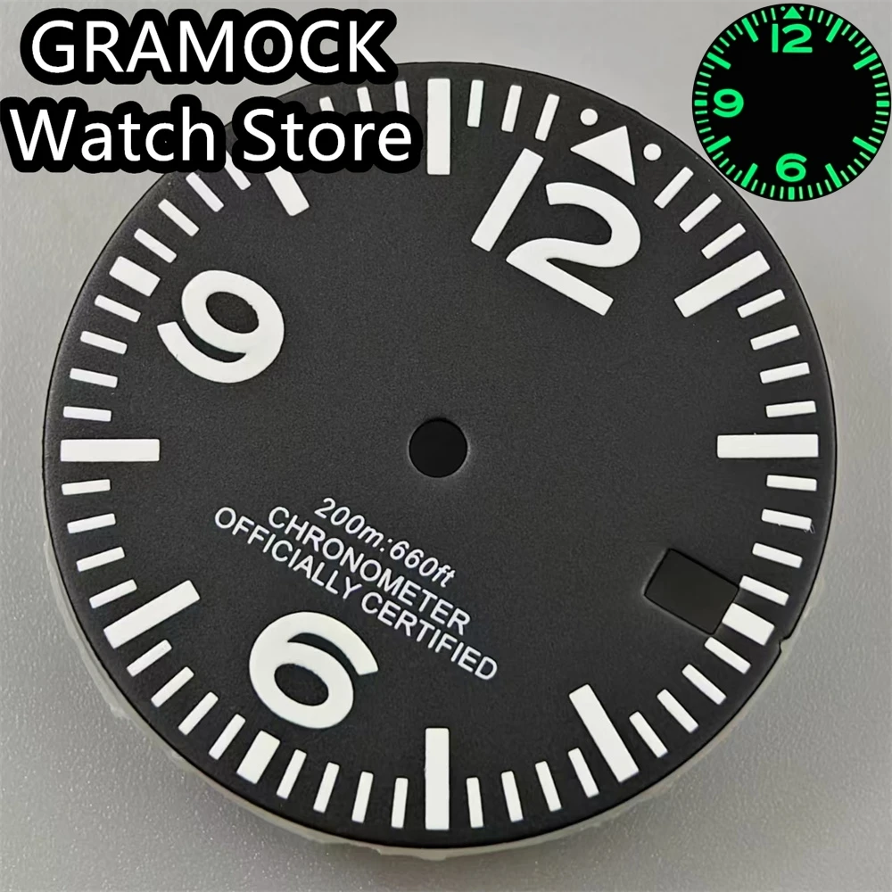 GRAMOCK 29mm Watch Dial C3 Super Green Luminous Fit NH35 NH36 ETA2824 2836 Mingzhu2813 DG3804 MIYOTA8215 PT5000 Movement - view 6