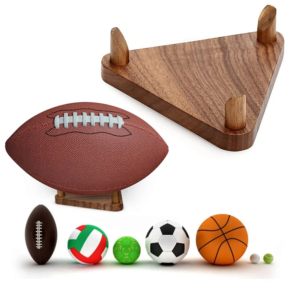 Wood Ball Display Stand Sports Ball Storage Rack Basketball Stand for Basketball Football Soccer Volleyball
