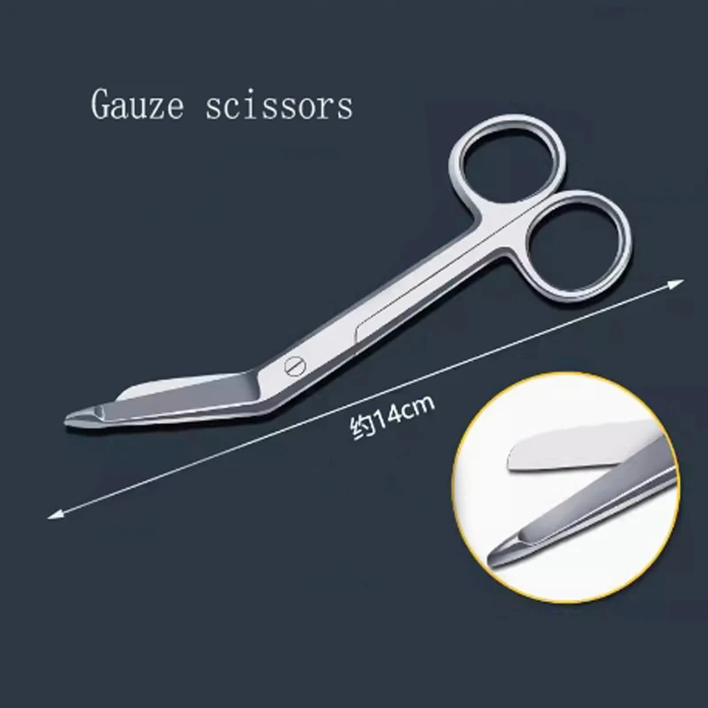 Stainless steel medical gauze scissors, gold handle bandage scissors, dressing scissors