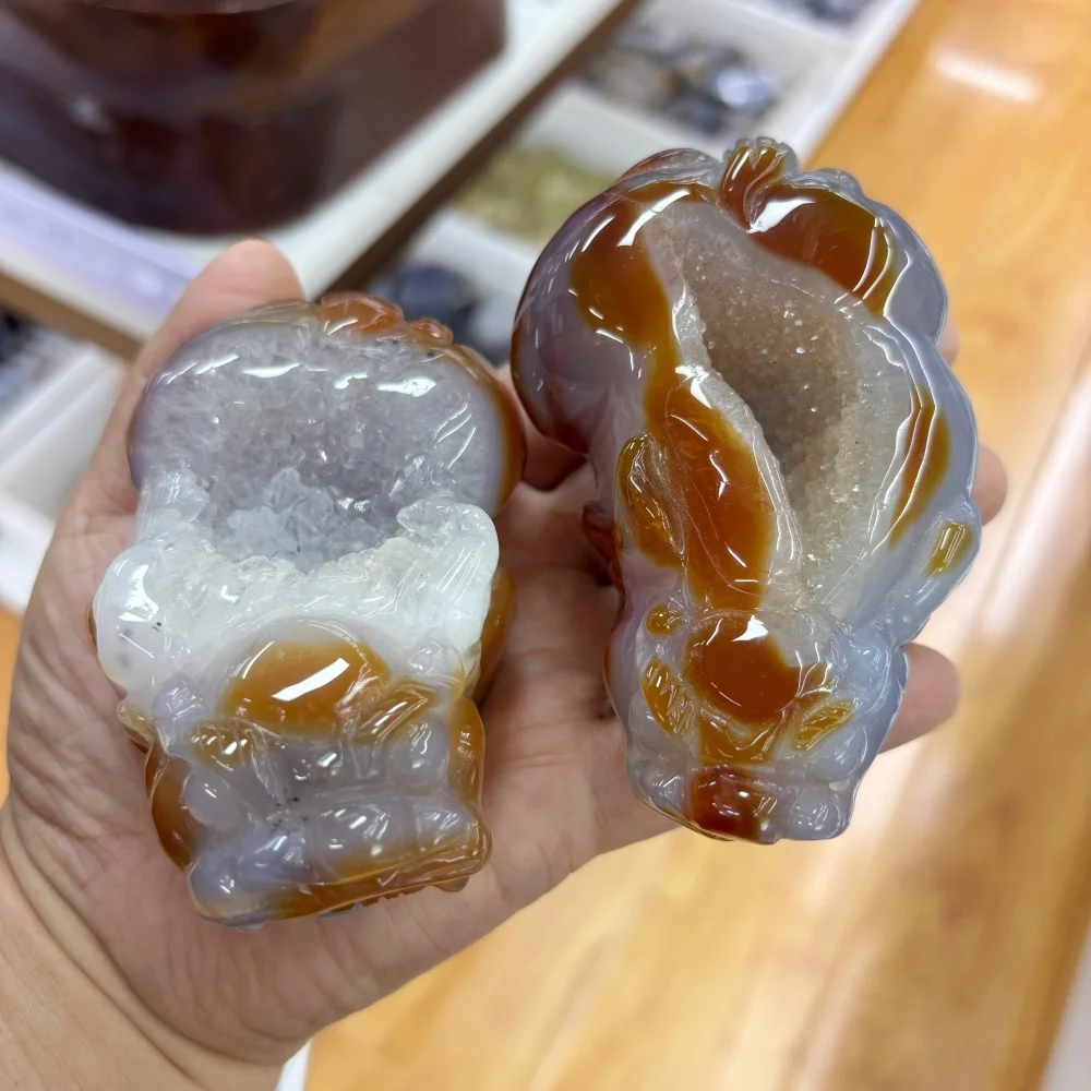 1pcs Natural Crystal Quartz Agate Geode Pixiu Animal Figurine Reiki Healing Gothic Hand Carved Crystal Decor Gift