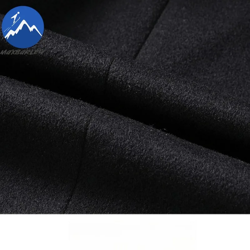 Maxbarley Mens Wool Jacket Fashion Single Breasted Working Warm Trench Coat Hiking Breathable Thickened Windproof Outerwear