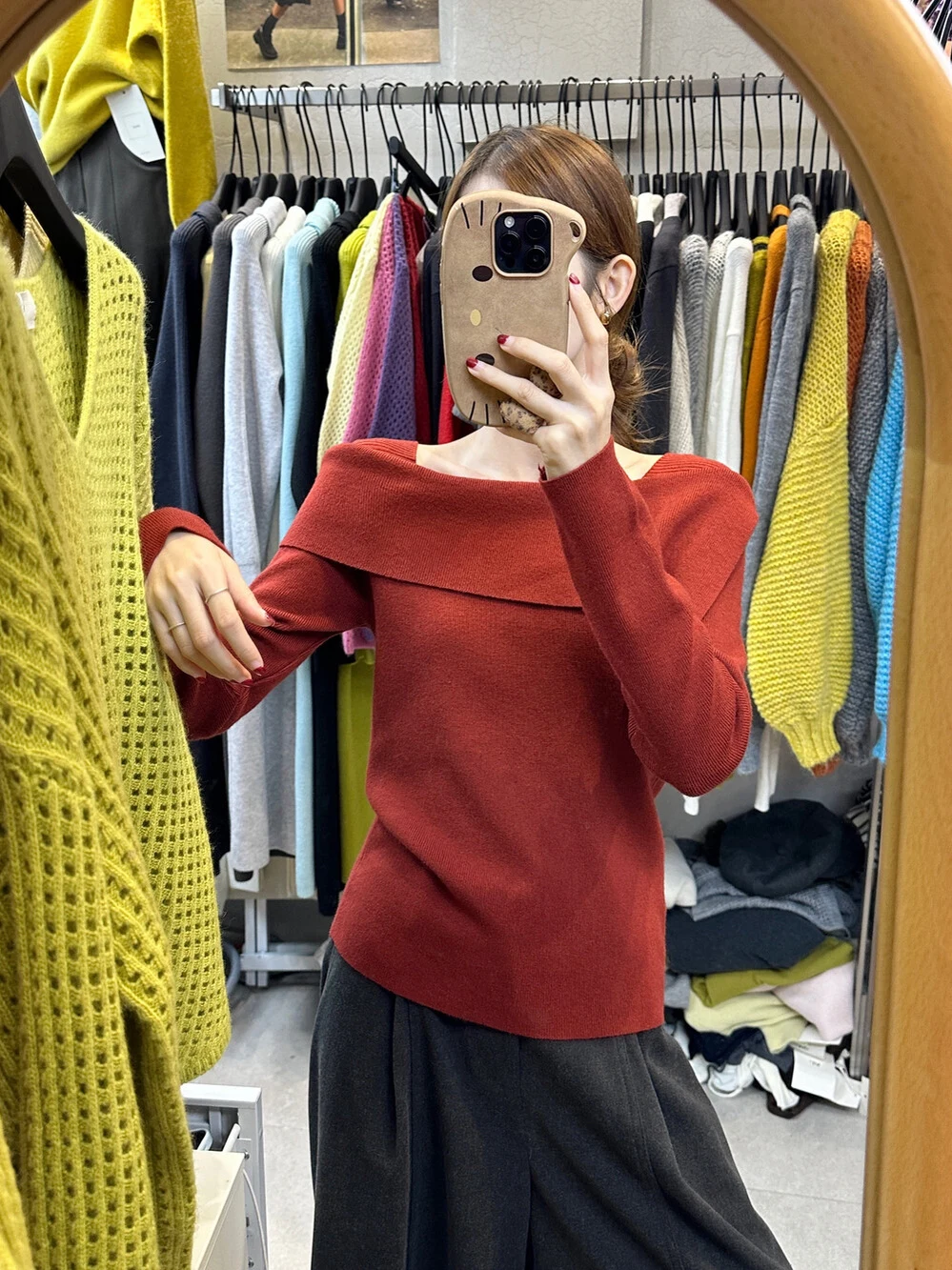 المرأة الخريف الشتاء أنيقة مائل الرقبة طويلة الأكمام ضئيلة سترة سيدة بلون البلوز لمط الأساسية البلوز الأعلى