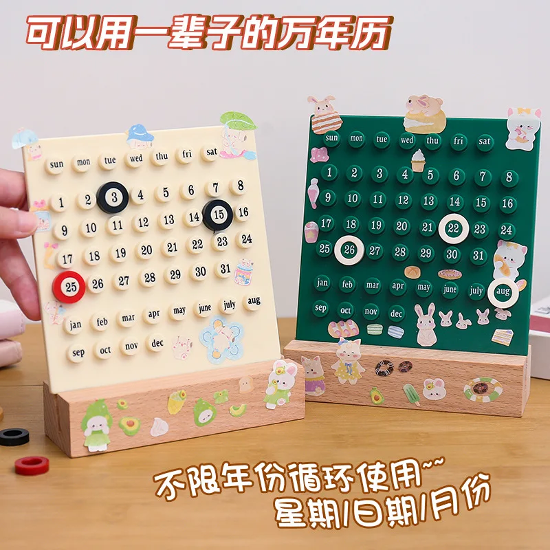 Ring Perpetual Calendar DIY Ferrule Creative Ins Desktop Ornament High Value Acrylic Calendar