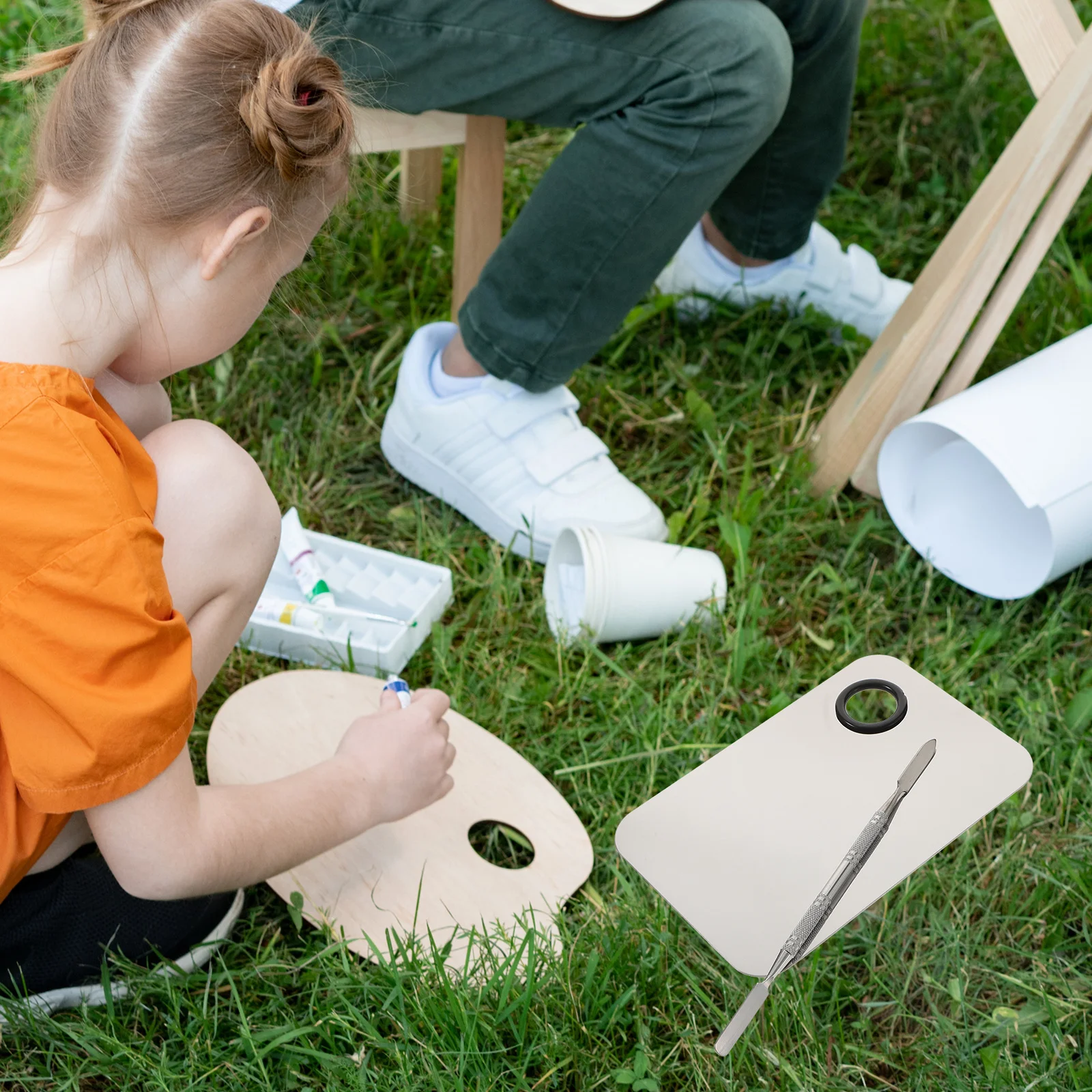 

Mixing Palette Kit 16Cm Stainless Steel For Foundation Blush Eyeshadow Tool Plate Mix Plate For Makeup Makeup