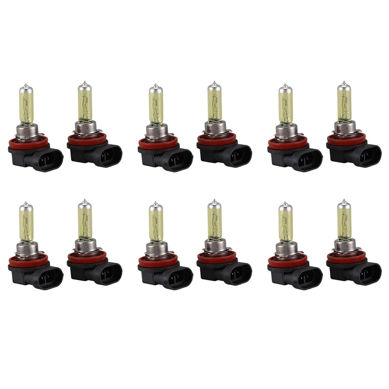 12 Pcs Dc 12V 55W H11 3000K Super Yellow Car Foglight Light Bulb Lamp