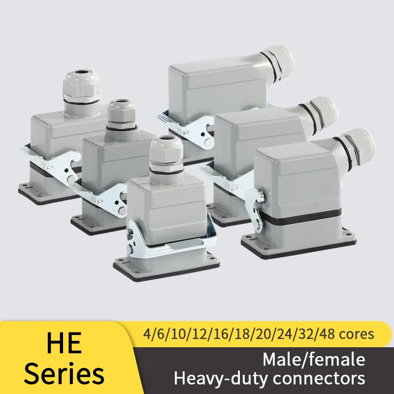 

Heavy duty connector rectangular HDC HE 024 01 Aviation plug Hot runner machine tool plug-in socket waterproof 16A