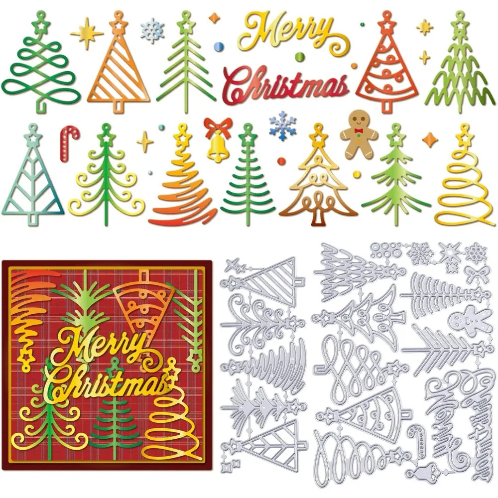 Linie Weihnachtsbaum Stanzformen Metall Lebkuchenmann Stanzungen Frohe Weihnachten Schneiden Schneiden Tagess für Scrapbooking Handwerk