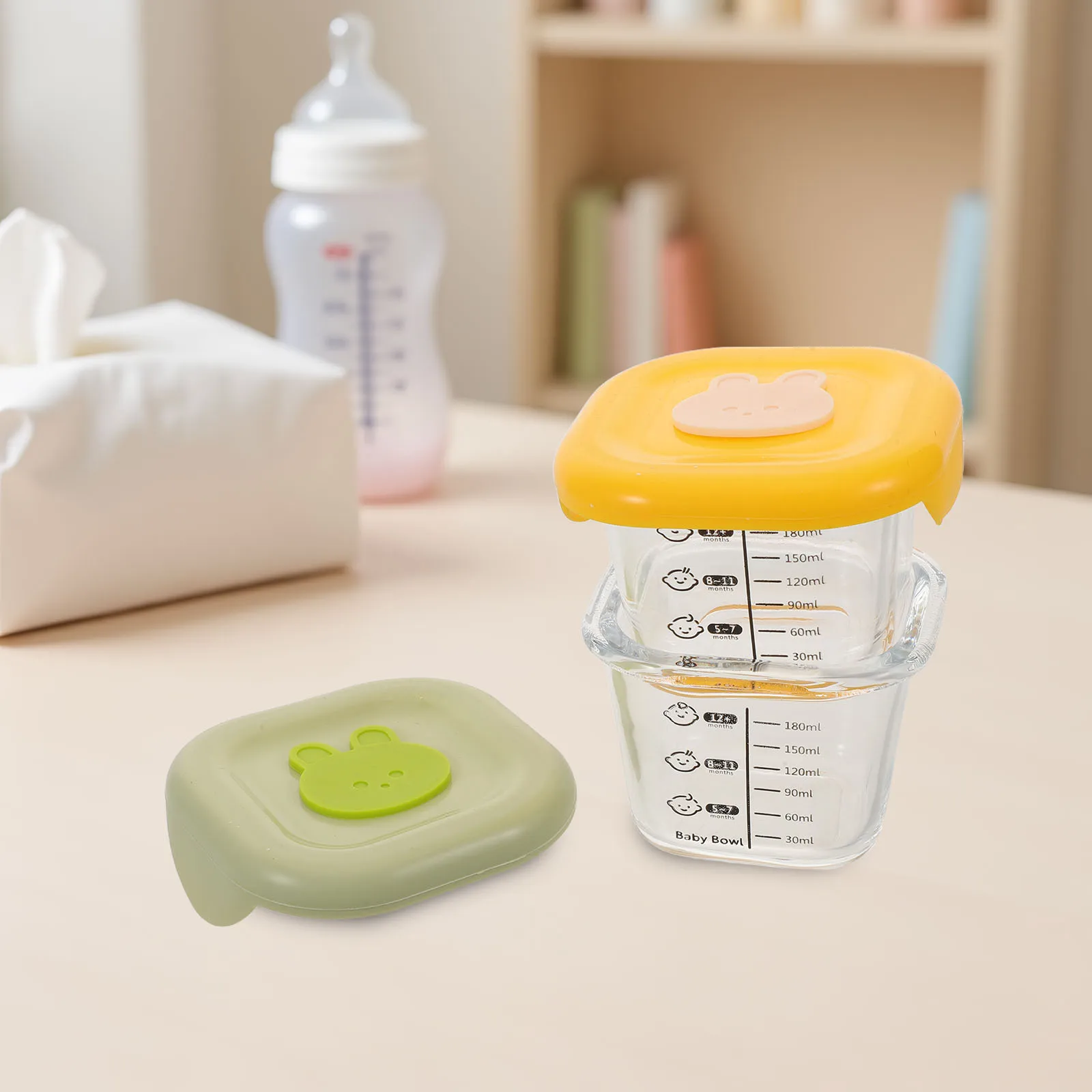 Recipiente de armazenamento de alimentos para bebês, 2 peças, 230ml, à prova de vazamento, reutilizável, pequenos frascos de freezer para purêulas caseiras, recipientes de lanche de leite materno