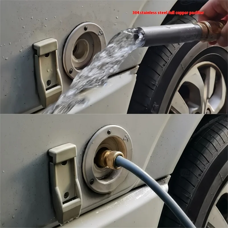 Durable RV Gravity Water Filling Connector Hands-Free Operation Car Camping Accessory with Water Pipe Combination