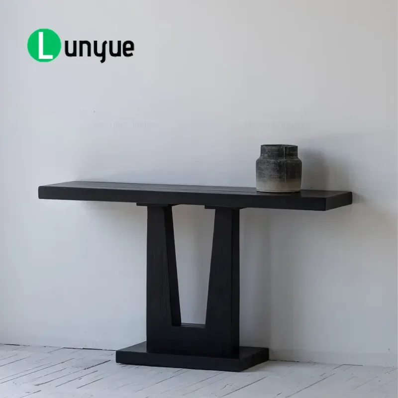 Mid Century Modern Blackwood Console Table Japanese Luxury Nordic Wood Entryway Hallway Furniture Sturdy Elegant Home Decor