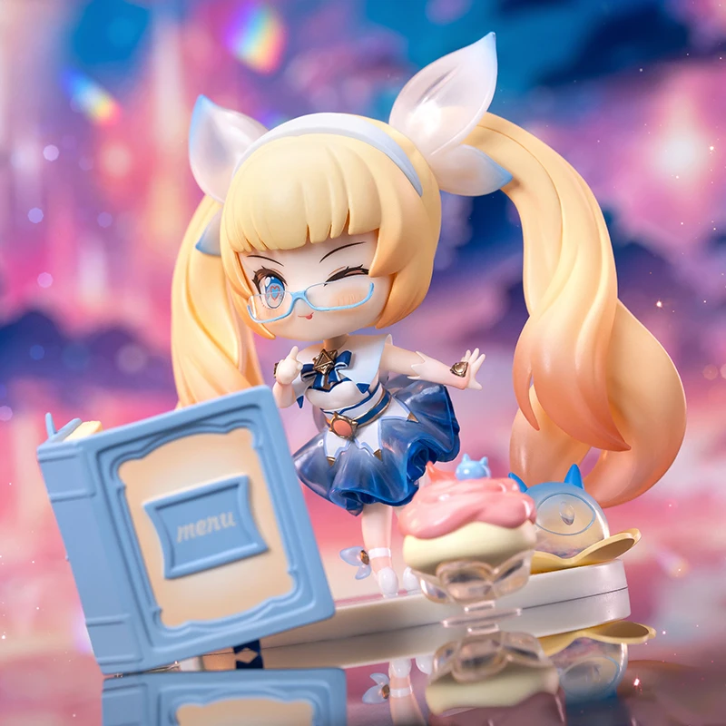 King Of Glory Genuine Dark Night Double Ponytail Loli Angela Q Edition Handmade Play Model Toys Collect Game Ornaments