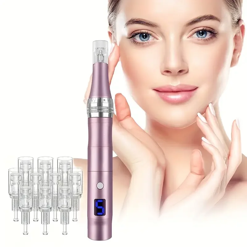 Dispositivo de Belleza para el Hogar Dema Pen con 10 0. Cabezales de Repuesto de 1 mm