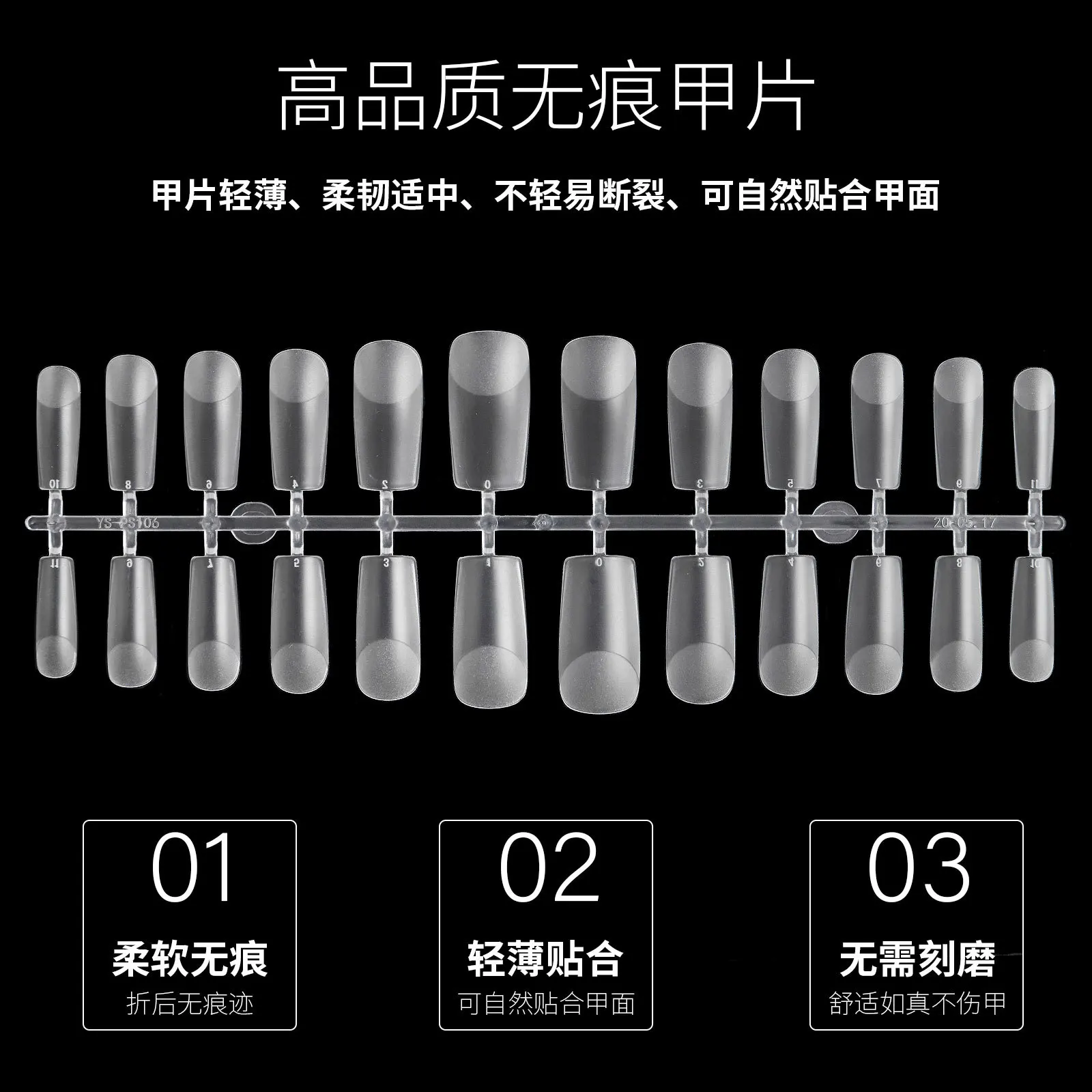 100 Sätze Maniküre finger lose Nagel platte ohne Wasser tropfen Mandel peeling Voll stift Half Stick Extended Nail Salon Special