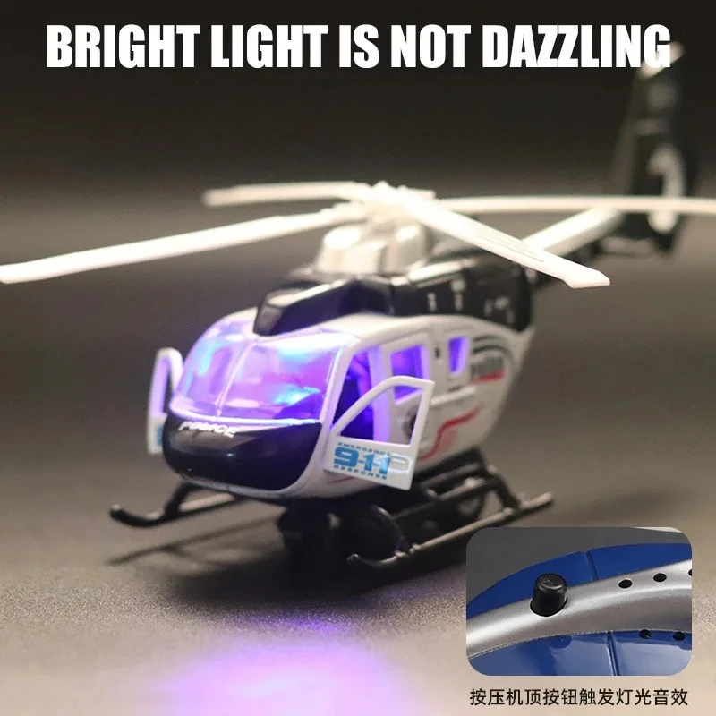 

Police Helicopter Diecast Alloy Model Collectable Toy Gifts Collection Children