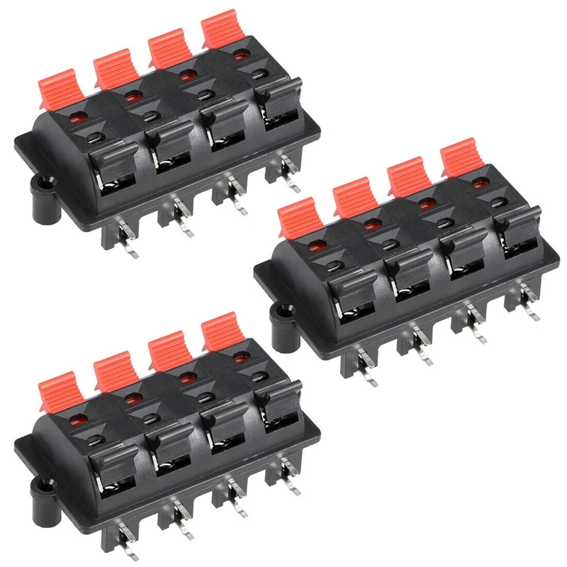 8 Way Jack Socket Spring Push Release Connector Speaker Terminal Strip