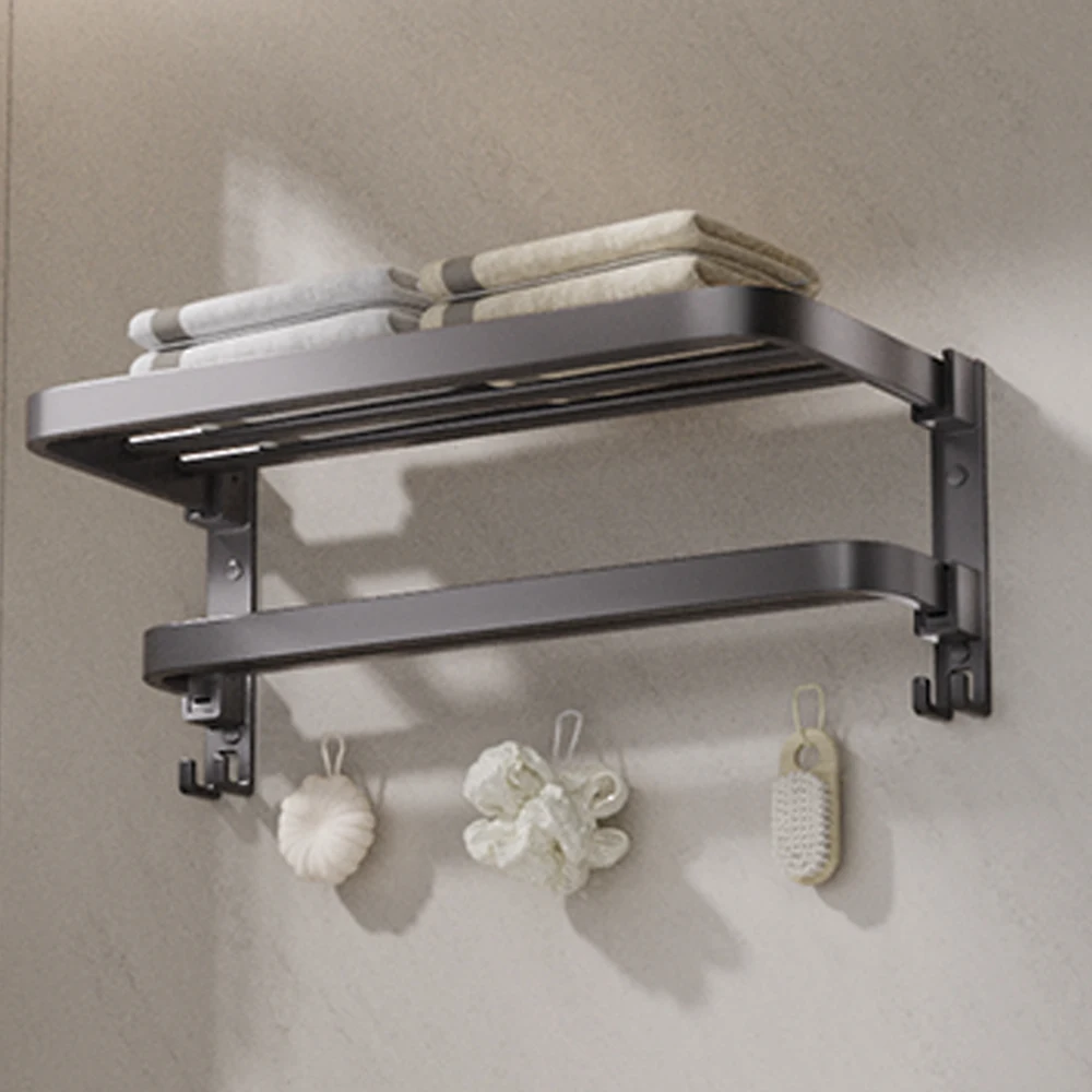 

ORIENTAL YUHONG 40/50/60 см двухслойный держатель для полотенец без дрели подвижный настенный кронштейн алюминиевые аксессуары для ванной комнаты