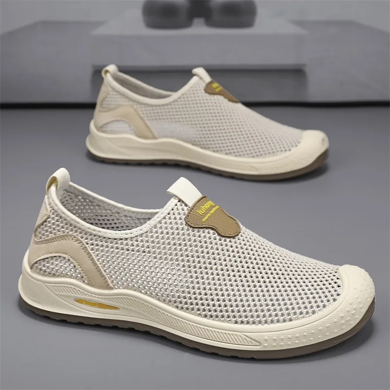 

Hot Sale Men Slip-On Summer Shoes Light Breathable Casual Loafers Men Flat Sneakers Outdoor Walking Shoes Male Driving Footwear