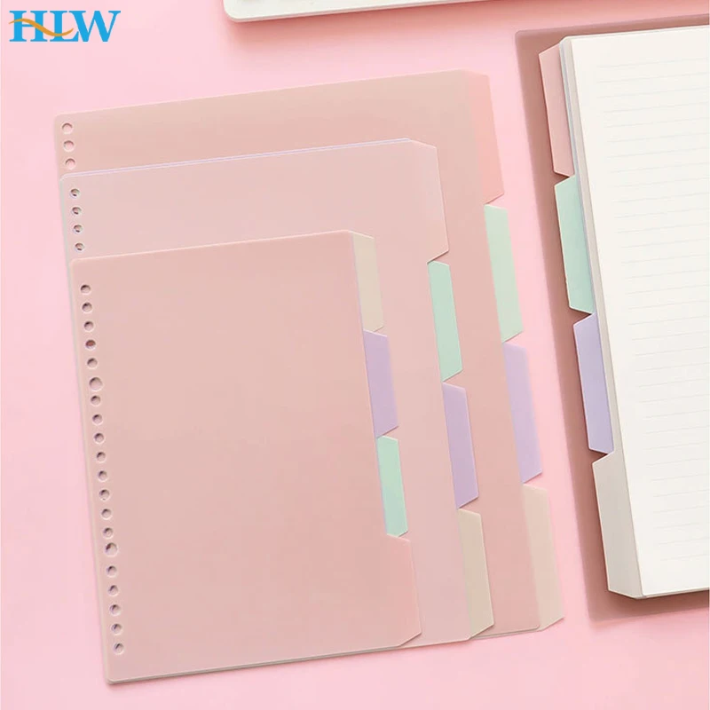 4Pcs/set A5 B5 A4 Binder Index Dividers Index Page for Loose-leaf Notebook Scrapbook Stationery Bookmark School Office Supplies