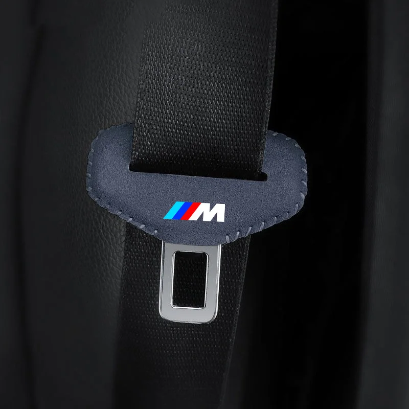 2PCS Suede Car Seat Belt Buckle Cover Protector Sleeves For BMW M E46 E90 E60 F10 F30 E39 E36 F20 E87 E92 G30 X5 E70 Accessories