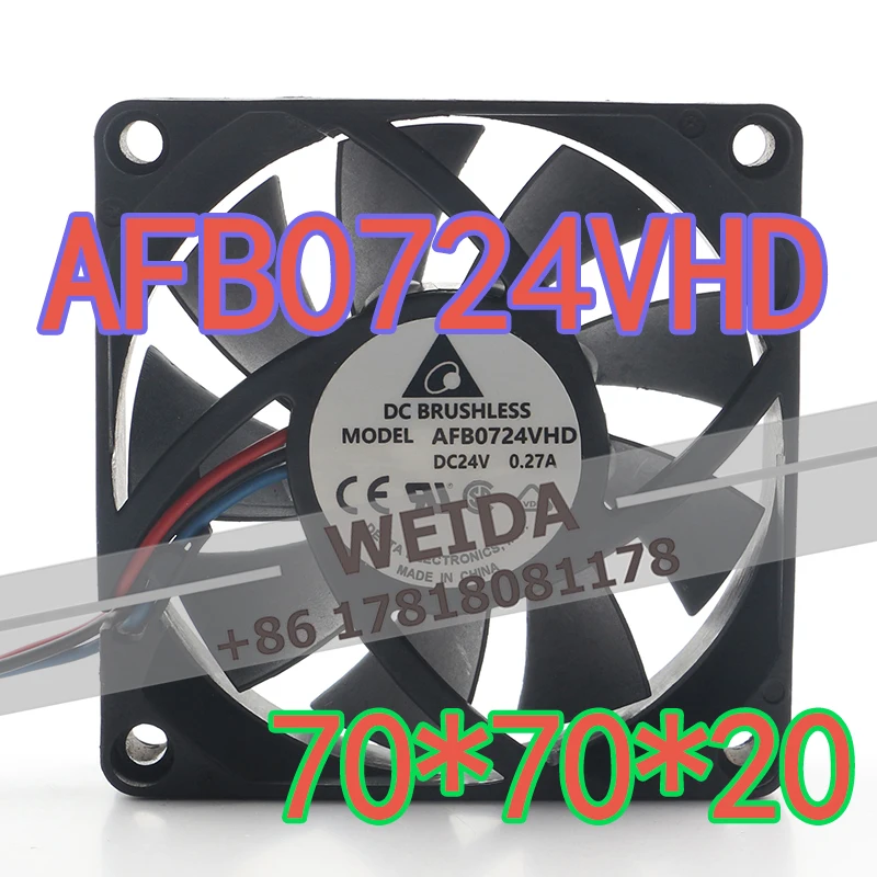 

Delta 7CM 24V 0.27A AC EC Double ball Industrial inverter Low noise ultra-thin 7020 AFB0724VHD cooling fan