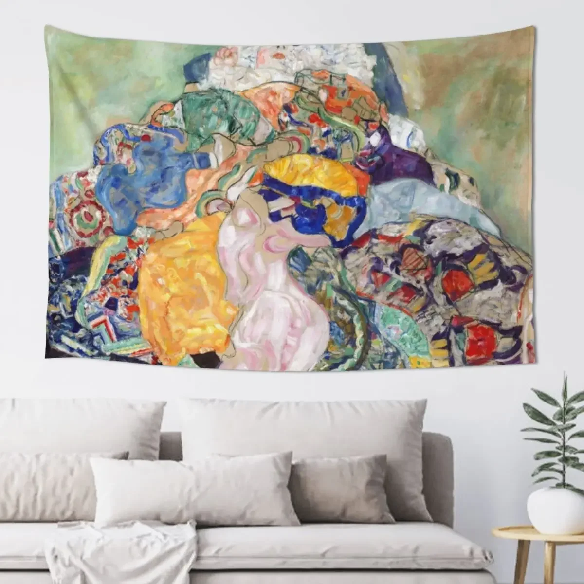 

Gustav Klimt - Baby (Cradle) 1917/1918 Tapestry Home Supplies Bathroom Decor Wallpapers Home Decor Tapestry