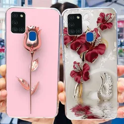 For Samsung Galaxy A21s Case Samsung A21 A21s SM-A217F A215F Elegant Printing Soft Silicone TPU Phone Back Cover Bumper